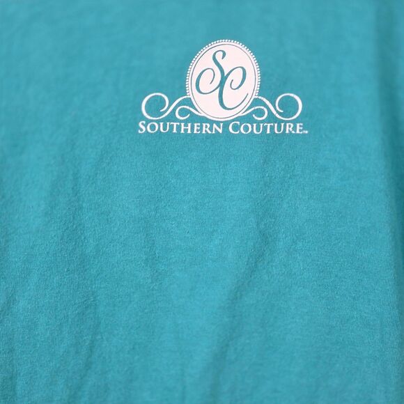 Southern Couture Classic Women's Large Teal  "  Too Much Style " T-Shirt - Picture 3 of 7
